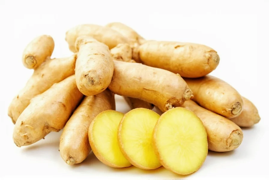 Ginger pieces being pressed through a garlic press