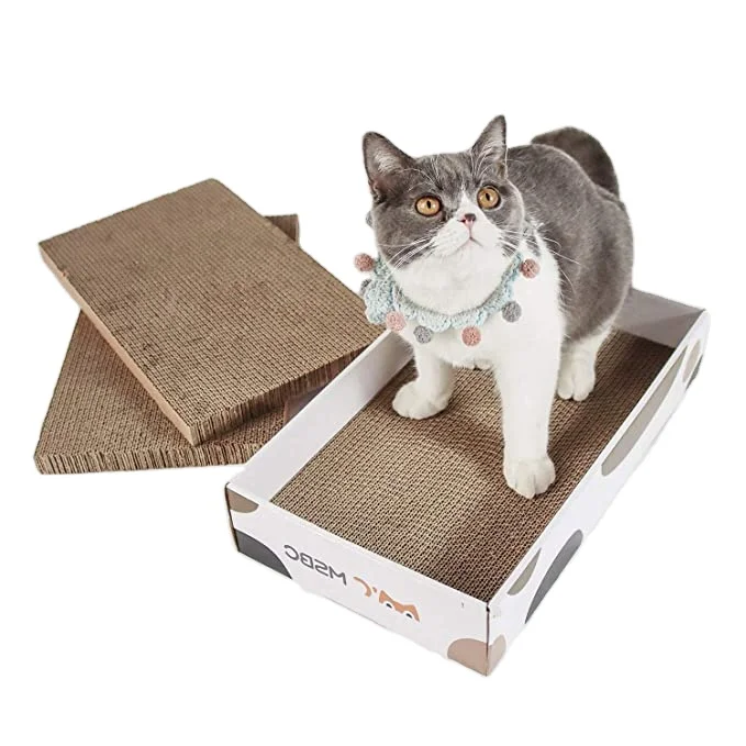 

Replaceable corrugated cardboard box cat scratcher claw scraching toy paper Scratcher Furniture Interactive Cat Toys for Cats