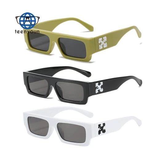 

Teenyoun Newest Fashion Plastic Rectangle Sunglasses 2023 New One Piece Mirror Lens Sun Glasses Vintage Small Square For Men