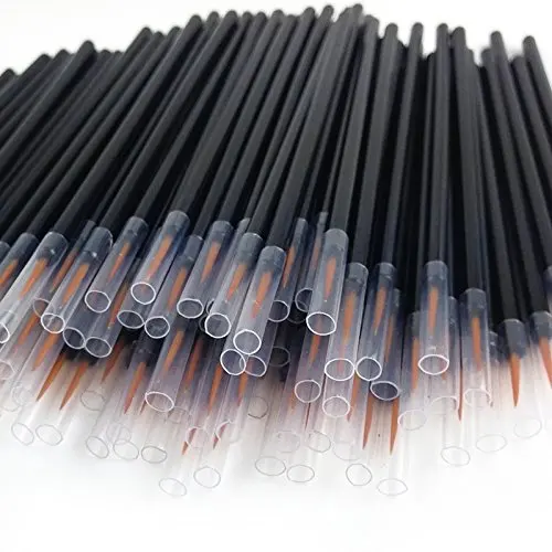 

Free Sample 50pcs/pack Disposable Eyeliner Wands Micro Lipliner Fiber Eye Liner Brush with Cover, Black