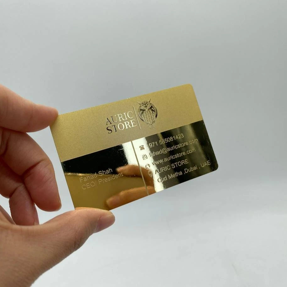 

DU shiny gold metal cards, Cmyk color or pantone color