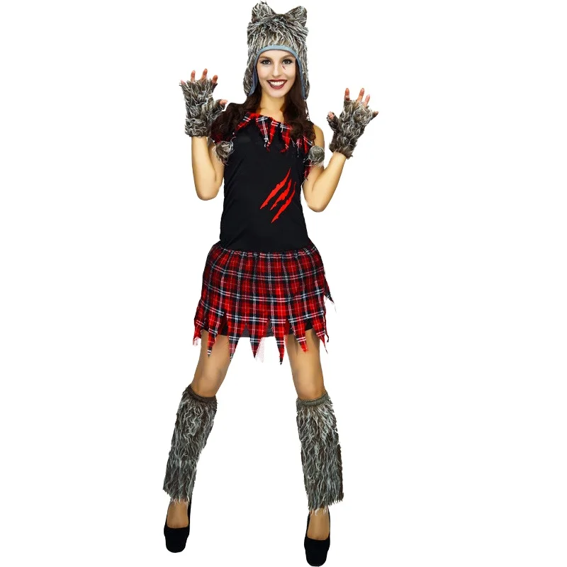 

Adult Women Cosplay Animal Wolf Outfit stage performance Dress Up Party Cosplay Cruel Wolf Costume