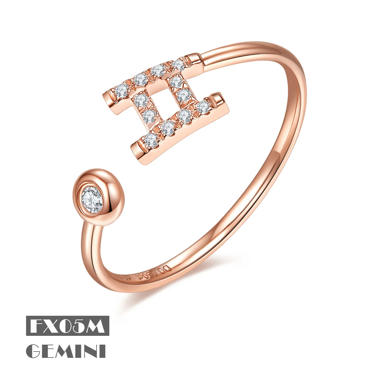 

FX05 Gemini Wholesale 12 Constellations Jewelry Moissanite Diamond Women 925 Sterling Silver Zodiac Rings