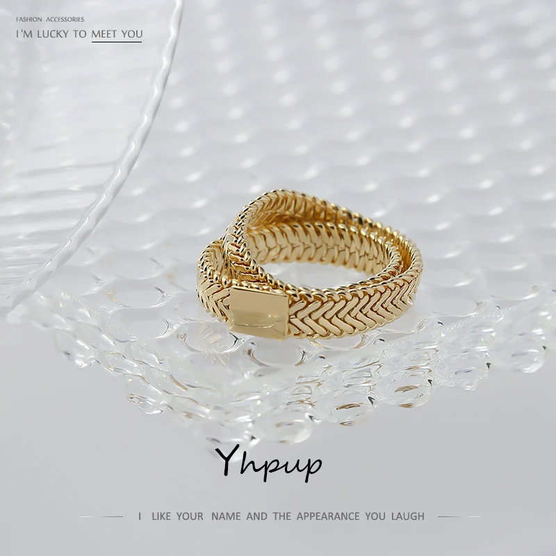 

Yhpup 2020 Newest Unique Style Temperament Jewelry Plated Real Gold Statement Snake Jewelry Rings for Women Party Wedding, Gold color