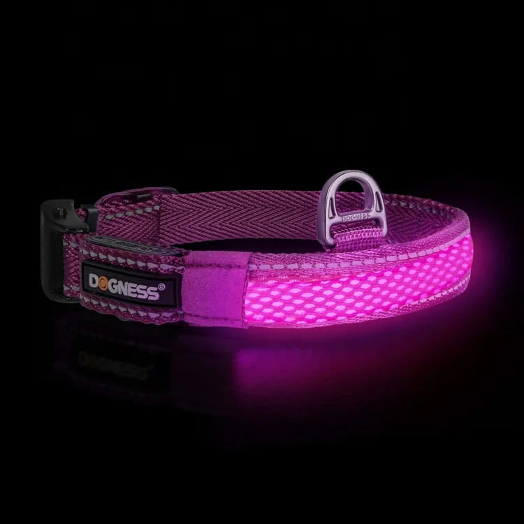 

Dogness custom safety personalized waterproof reflective electric led light up tactical pet dog collars with usb rechargeable