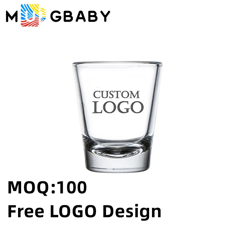 

Customized Logo Shot Glasses Cup 2oz/50ml Small Mini Bullet Shot Wine Glass, Clear