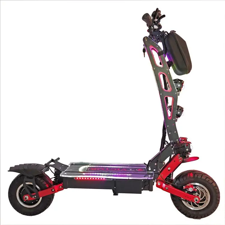 

REAL,MAX Private label 8000w 60v 72v powerful fast off road tires adult folding e scooter electric made in China, Red