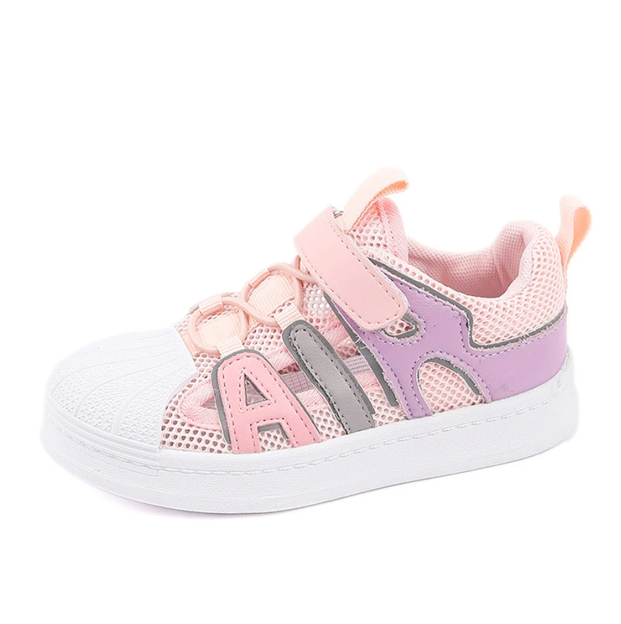 

2021 new mesh shoes children's anti slip hollow casual shoes children's shell head fashion shoes
