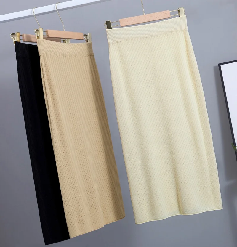 

B51332A Korean style office lady autumn new fashion knitted skirt wholesale