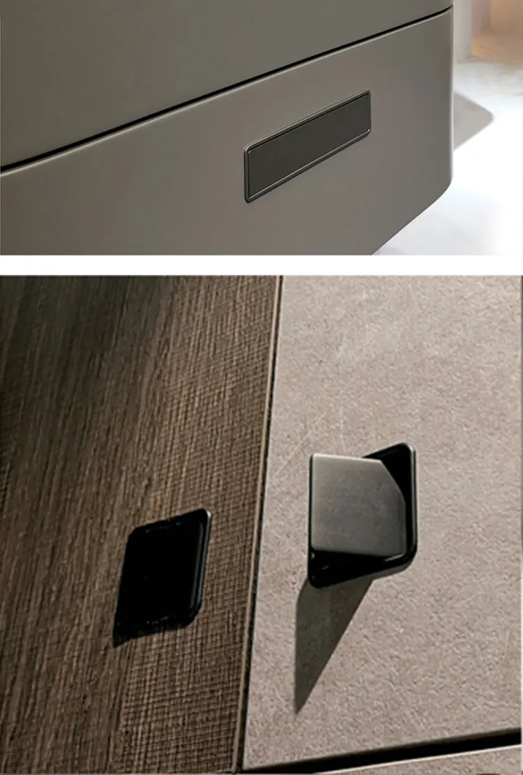 High quality Zinc Alloy Black Square kitchen recessed handle Concealed Hidden handle//