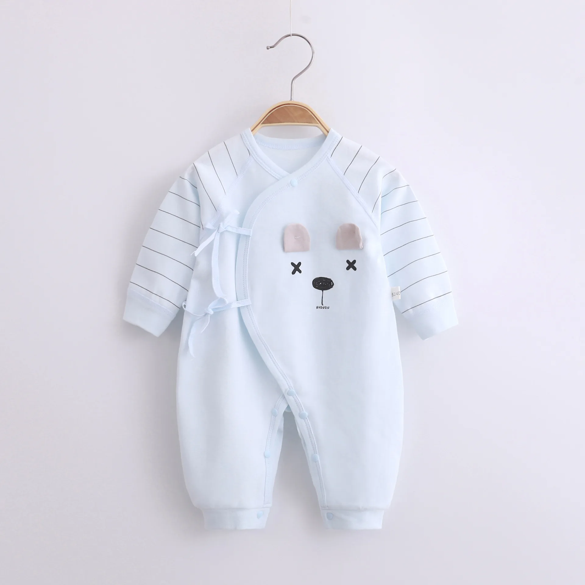 

Newborn underwear pure cotton side front lace up Romper 0-3 months BABY BODYSUIT four seasons BABY BODYSUIT