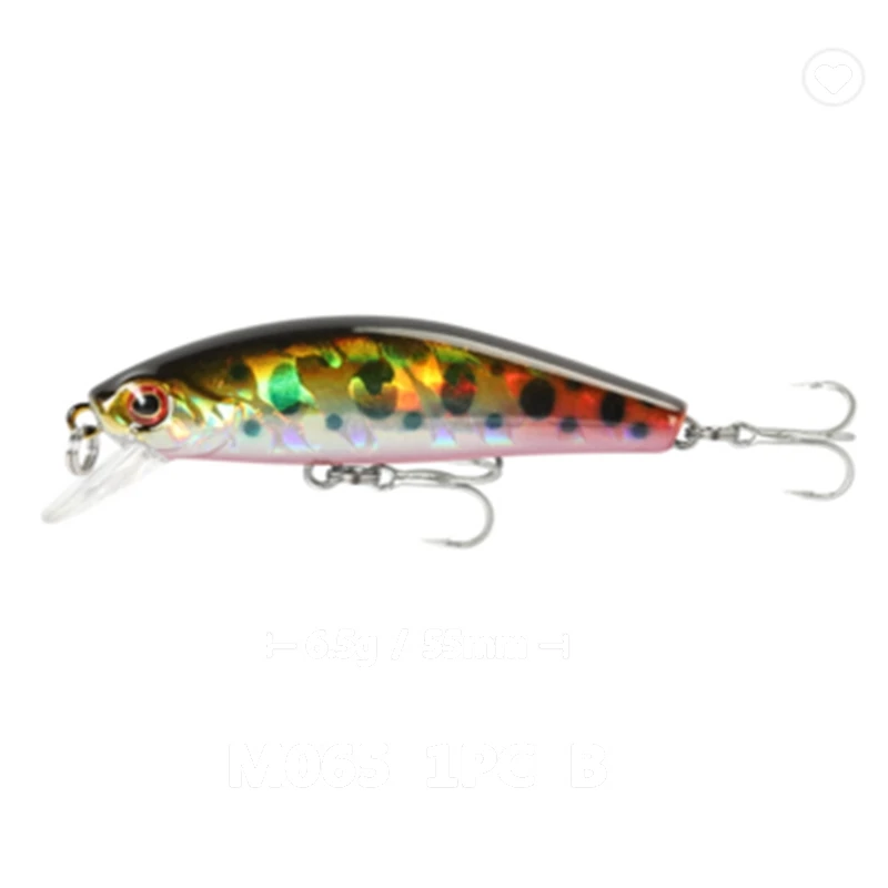 

hot sale 5.5cm 6.5g artificial sinking hard minnow lures fish lure bodies fishing bait, 10colors