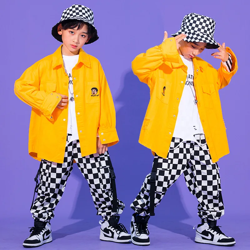 

Girls Jazz Modern Dancing Costumes Clothing Suits Kids Boys Children's Hip Hop Dance wear Outfits Stage Costumes Clothes Outfits