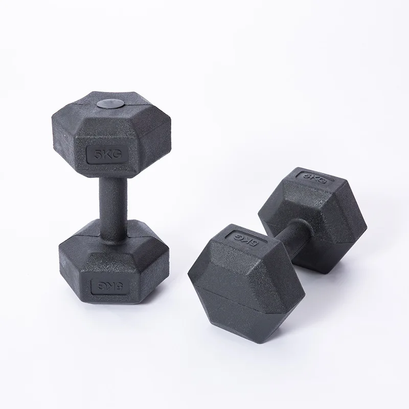 

Gym Fitness Plastic Cement Hex Dumbbell Environment Dumbbell, Black