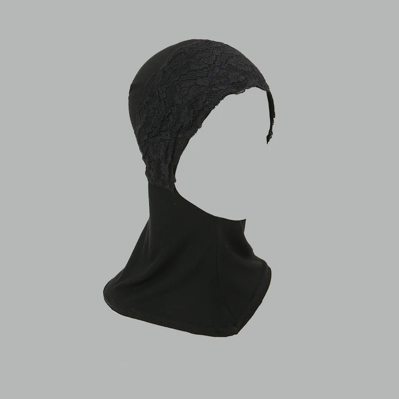 

New Ladies Lace Instant Jersey Hijab Wholesale High Quality Inner Cap Hijab Under Scarf Cotton Undercap