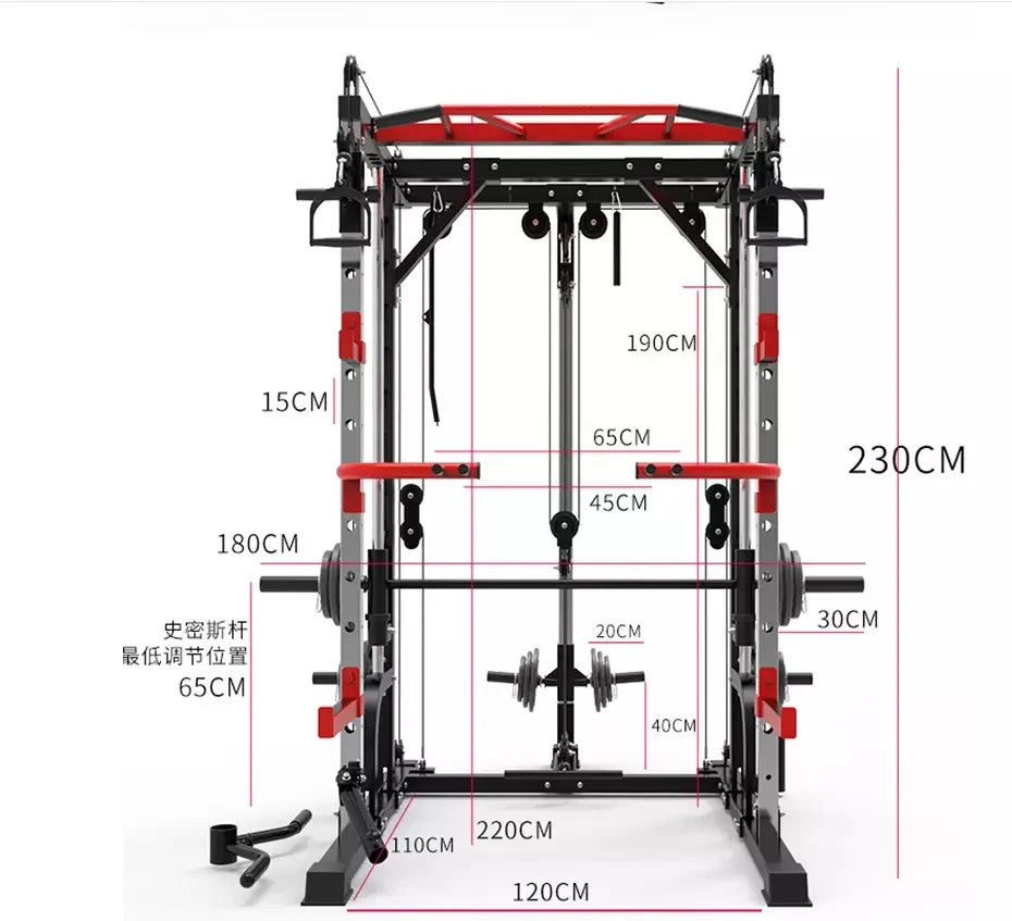 

USA Overseas Warehouse Stock Multi Function Crosser Trainer Smith Machine Power Rack Cage Adjustable Squat Rack