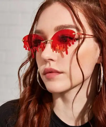 

Fashion vintage Unique colorful sun glasses rimless candy color party Gafas Shades sunglasses