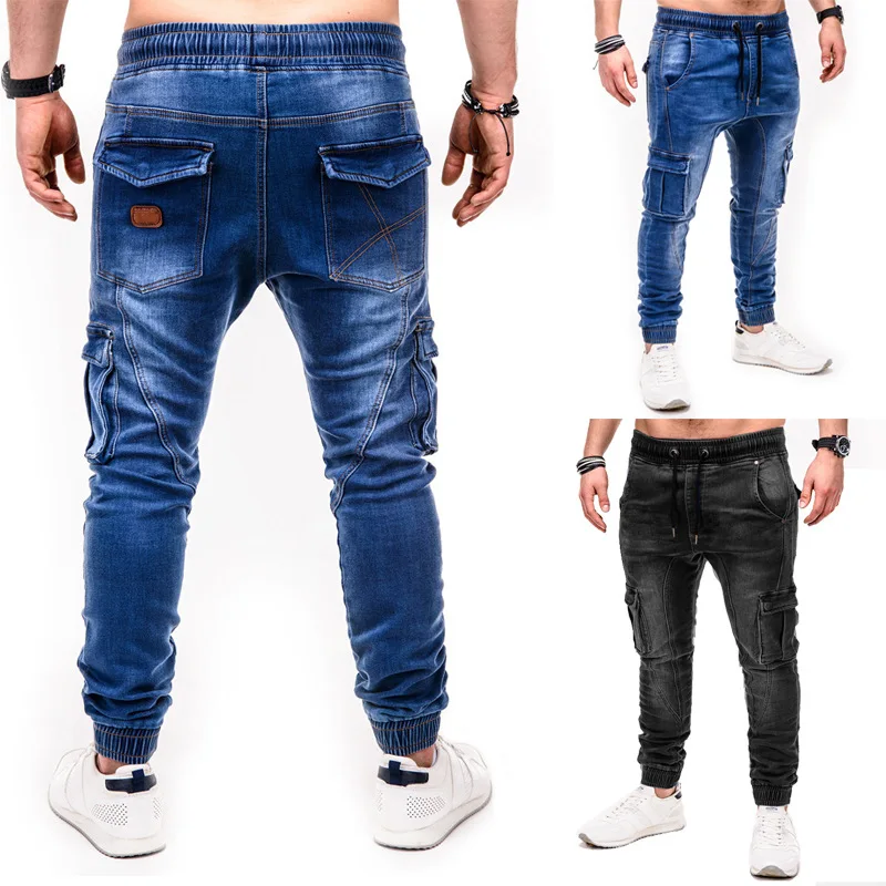 

Wholesale fashion slim Casual summer stack boyfriend 100% cotton men's jeans, Customized color