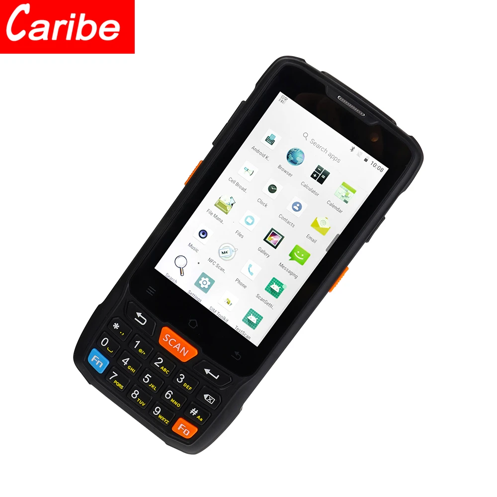 

CARIBE PL-40L 2D minde 5600 NFC RFID Reader Barcode QR Code Scanner PDA with Android 8.0 system RAM 2GB ROM 16GB