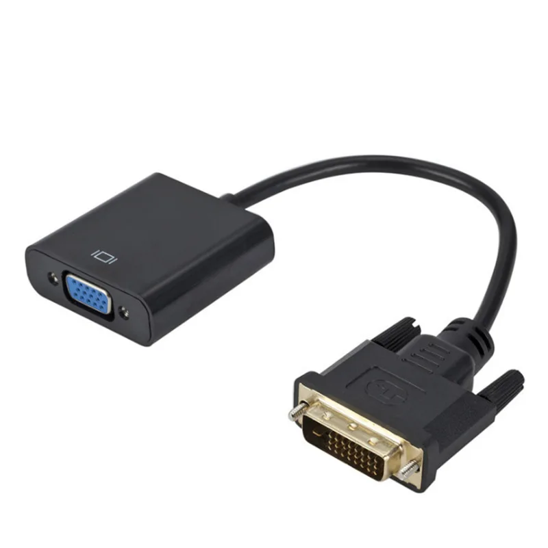 

Full Hd 1080p Dvi To Vga Adapter Dvi-d 24+1 25 Pin Male To 15 Pin Female Cable Converter For Pc Computer Hdtv Monitor Display, Black