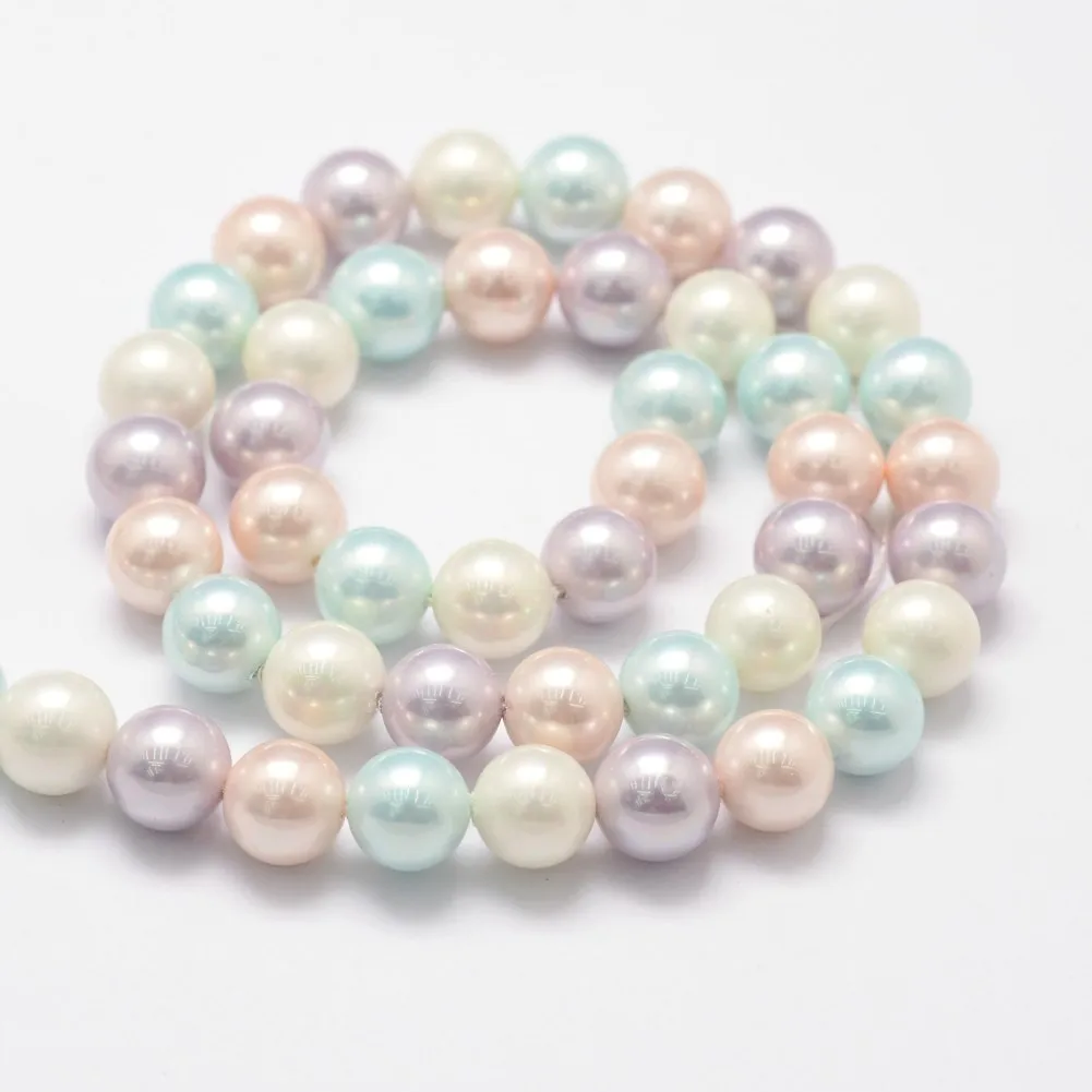 

Pandahall 8mm Grade A Round Polished Colorful Shell Pearl Beads