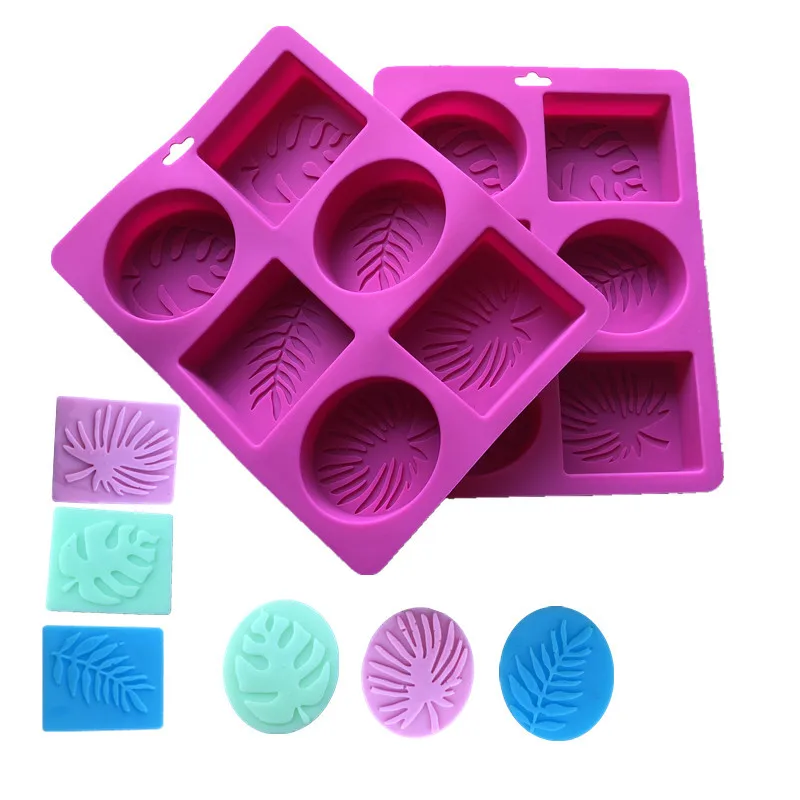 

Custom 3D Square Rectangular Round Handmade Cake Baking Soap Moulds Silicone Soap Molds, As picture