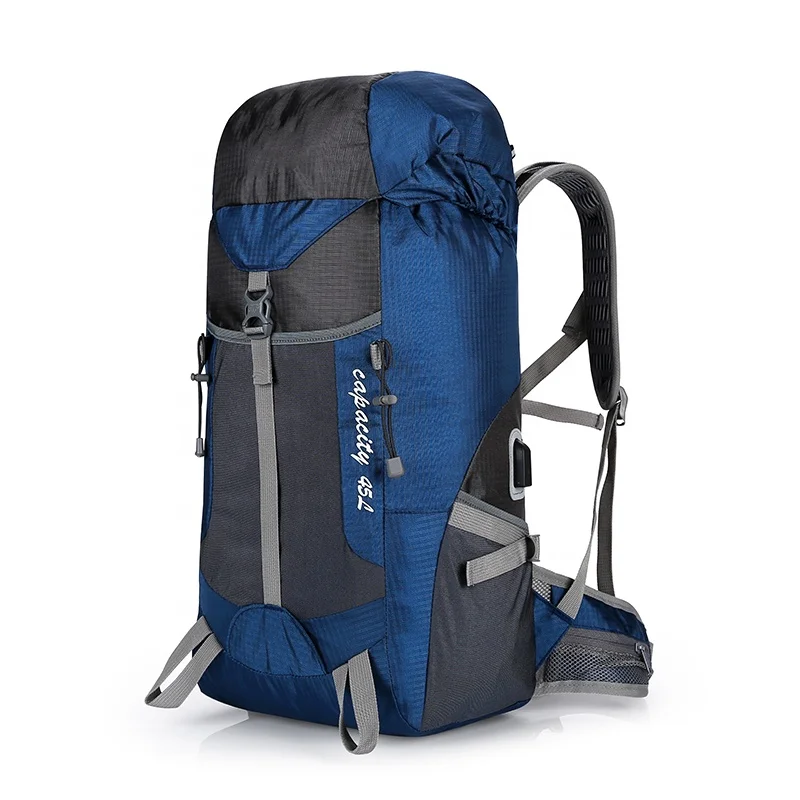 

ready to ship fast deliver Lightweight packable travel 45l hiking camping backpack mountain waterproof, Colorful also can be customized