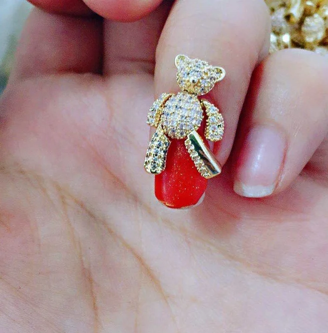 

cute teddy bear Trending popular design nail charms nails