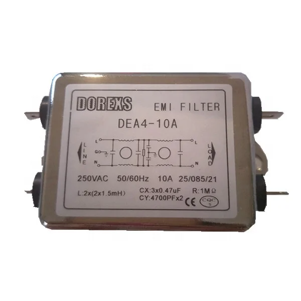 

10A 20A Low Pass Filter 115/250vac Metal Case line power emi filter DEA4 ac single phase noise filter
