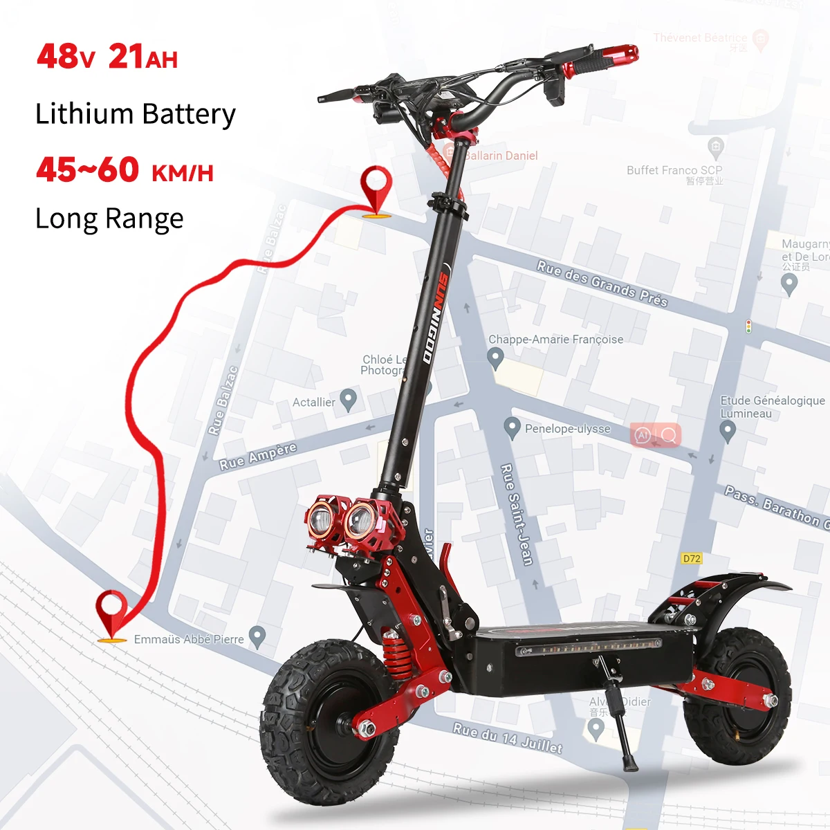 

Top 3600W E Scooter C-Type Powerful Dual Motor Electric Scooter 60V 48V Voltage 65KM/H Fat Tire off Road Scooter for Adults