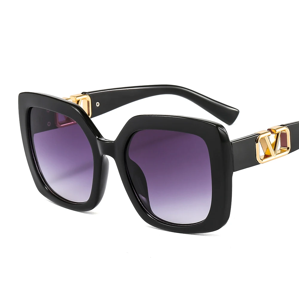 

VASHAP 9401 big square frame fashion 2021 new sunglasses plastic sun glasses vintage women men retro Uv400 custom metal shades, Mix color
