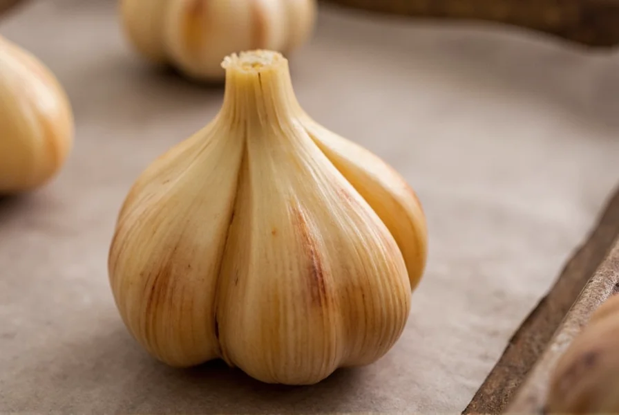Comparison of properly roasted versus burnt single garlic cloves