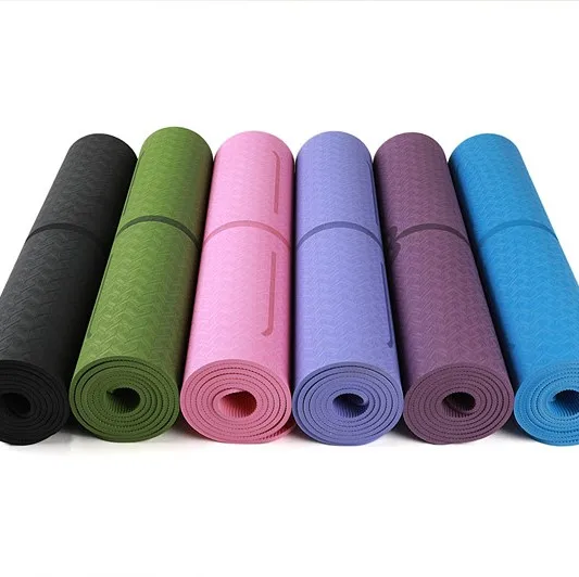 

Custom design Engraved logo luxury TPE yoga mats, Customized color