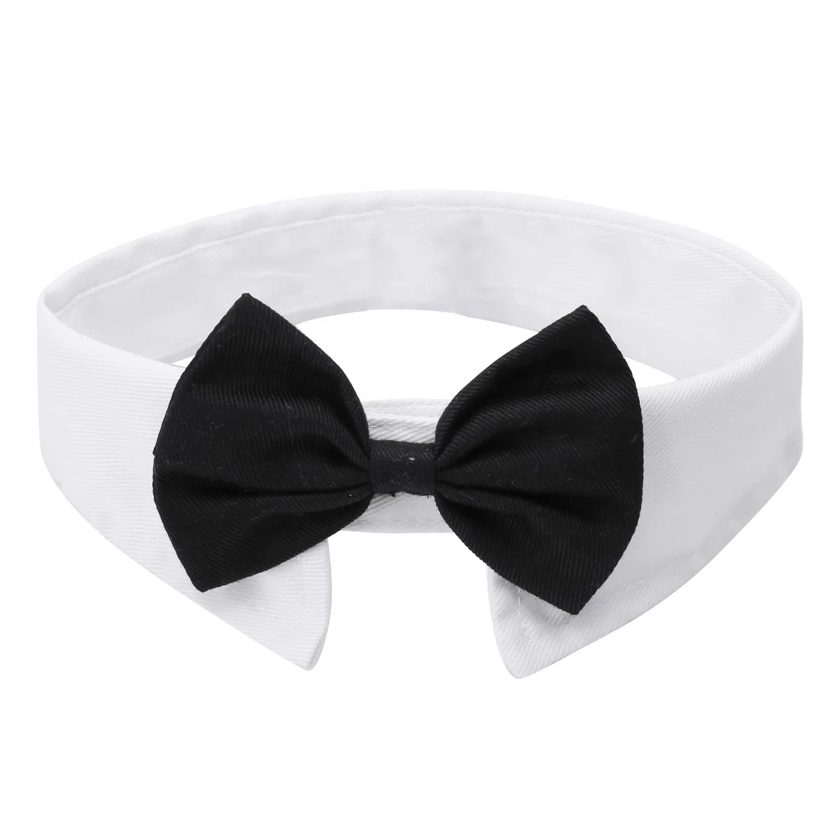 

Pets Accessories Handmade DIY Dog Gentle Collar Adjustable Pet Decor Bowtie Tuxedo Collar Fashion Fastening Hook And Loop