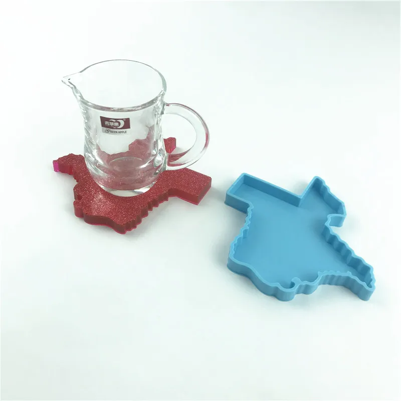 

3491 The Map of Texas Handmade silicone coaster molds for resin, Random