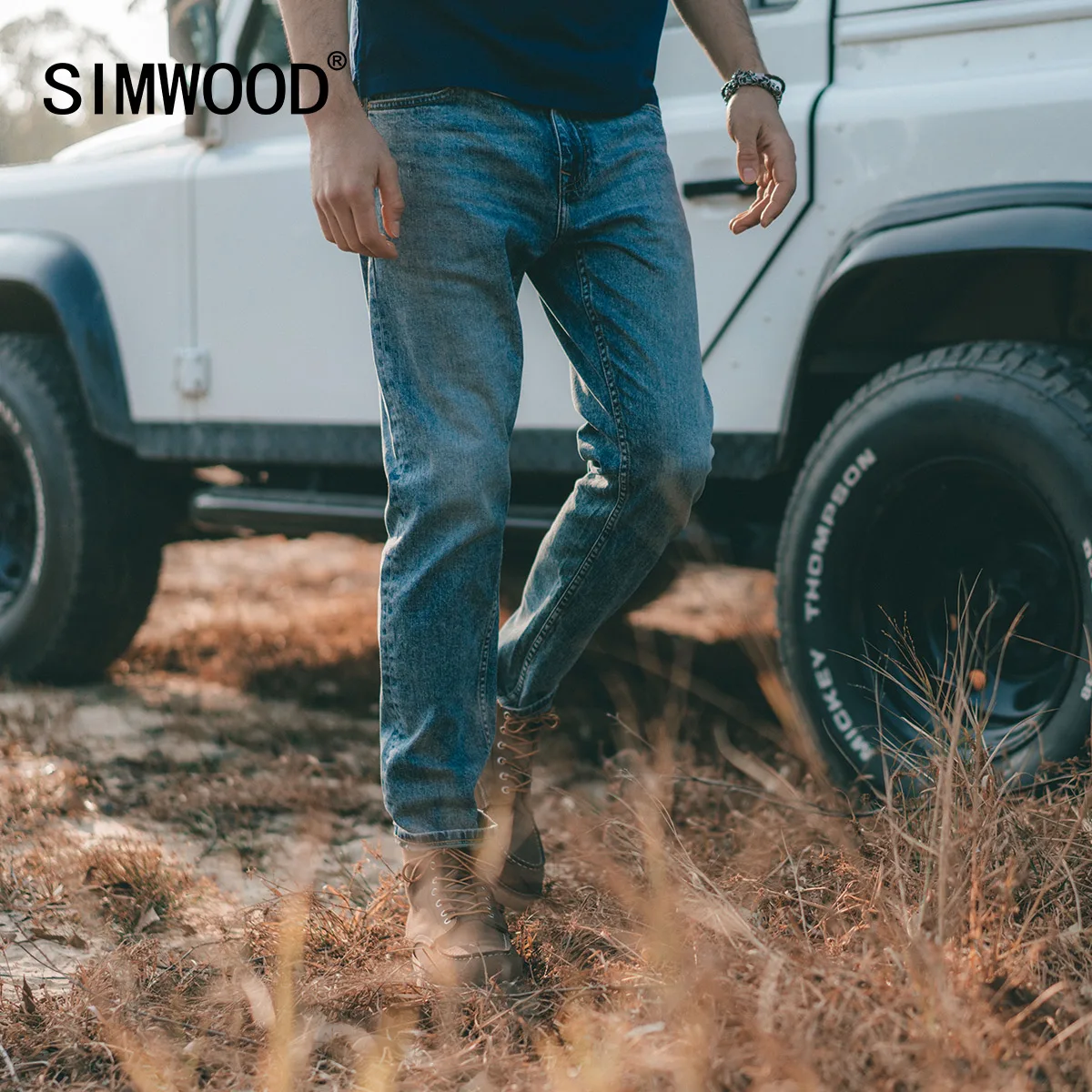 

SIMWOOD 2021 Jeans men spring Slim-Fit Tapered Selvedge Denim Jeans Men Plus Size Casual High Quality Brand Clothing SK130116, Customized color