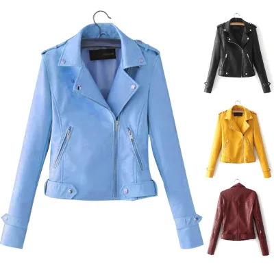 

B14733A 2020 Autumn European fashion lady sexy PU leather jacket, Picture