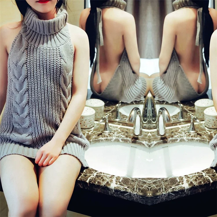 

High Quality Best Price Sexy Hanging Neck Sweater Women Sexy Pajamas Skirt Lingerie Set, Accept customized