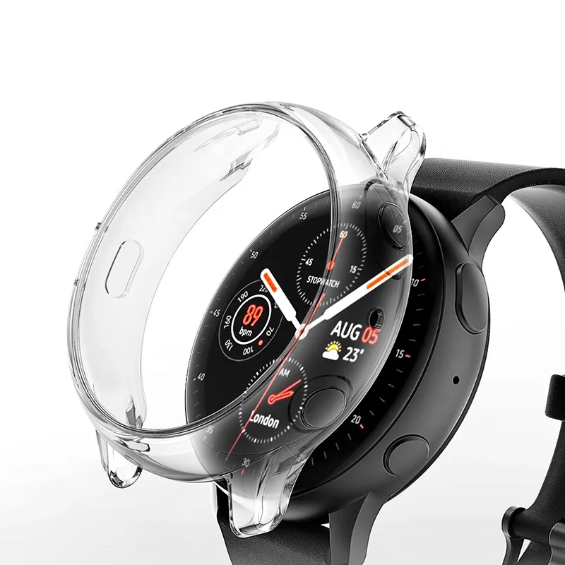 

Screen Protector Case Compatible with Samsung Galaxy Watch Active 2 40mm / 44mm, Full Coverage PC Case, Optional