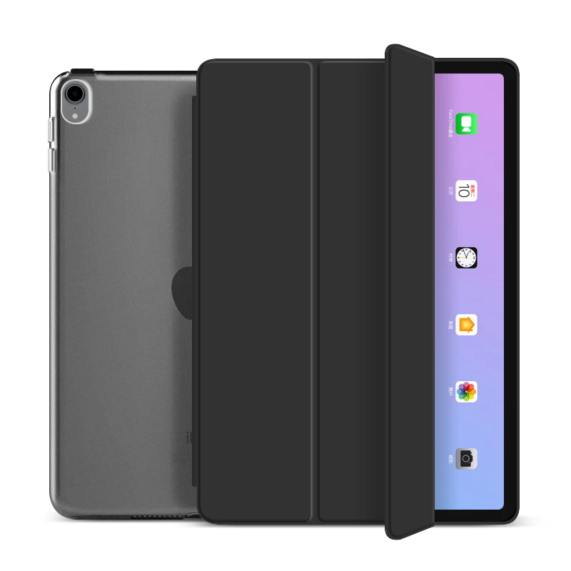 

Transparent TriFold Auto Sleep Wake PU leather Flip tablet Case for iPad Air4 case