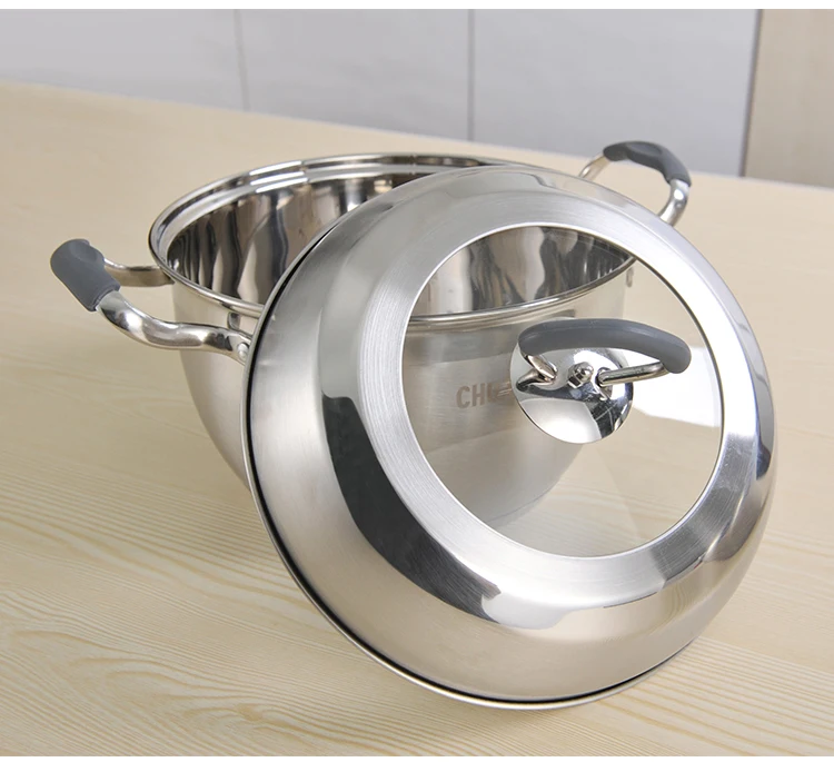 8Pcs Stainless Steel Pot Soup Pot Set Cooking Pot Cookware Set With Silicon Handles