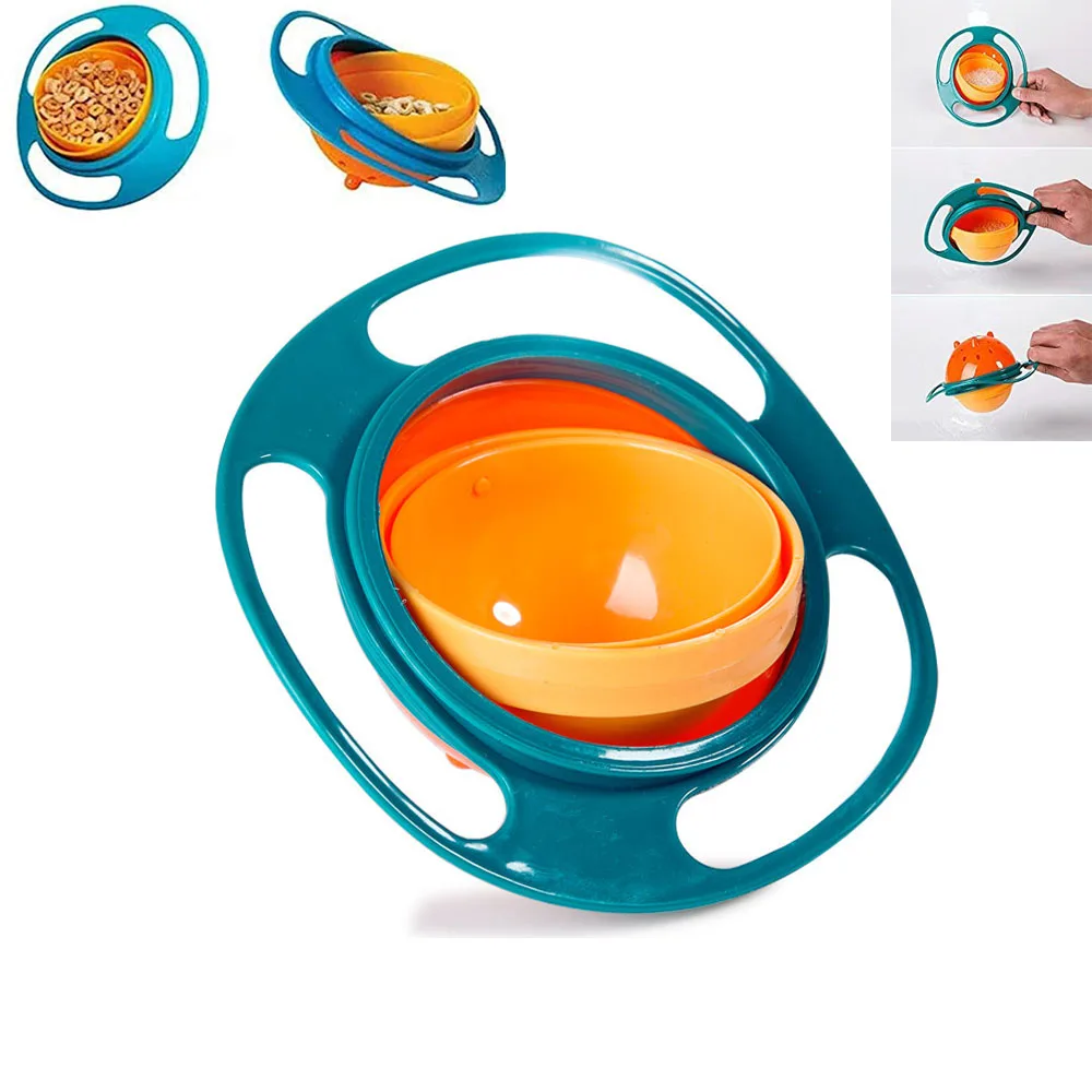 

Newborn Baby Anti Spill Magic Gyro 360 Rotary Balance Food Bowl