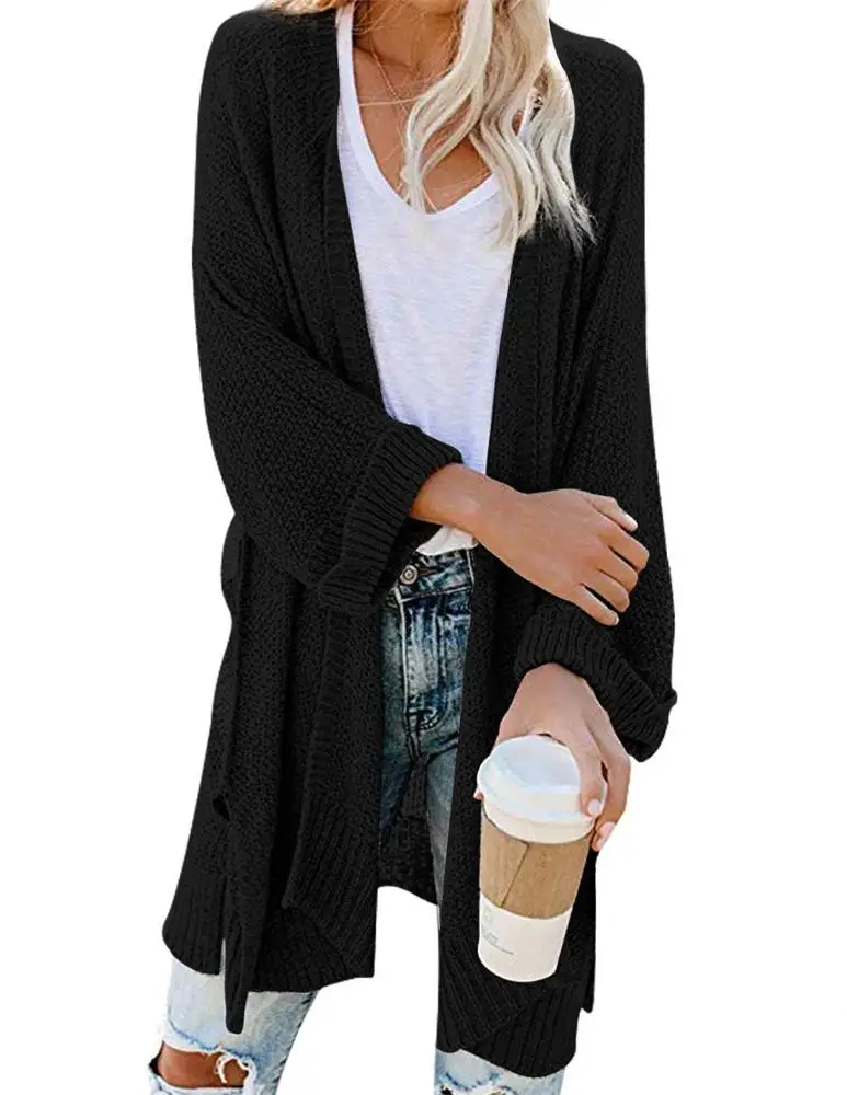

Wholesale Sexy Pure Color Long Cardigan Coat Loose Knitting Women Plus Size Sweaters Cardigan, Pictures