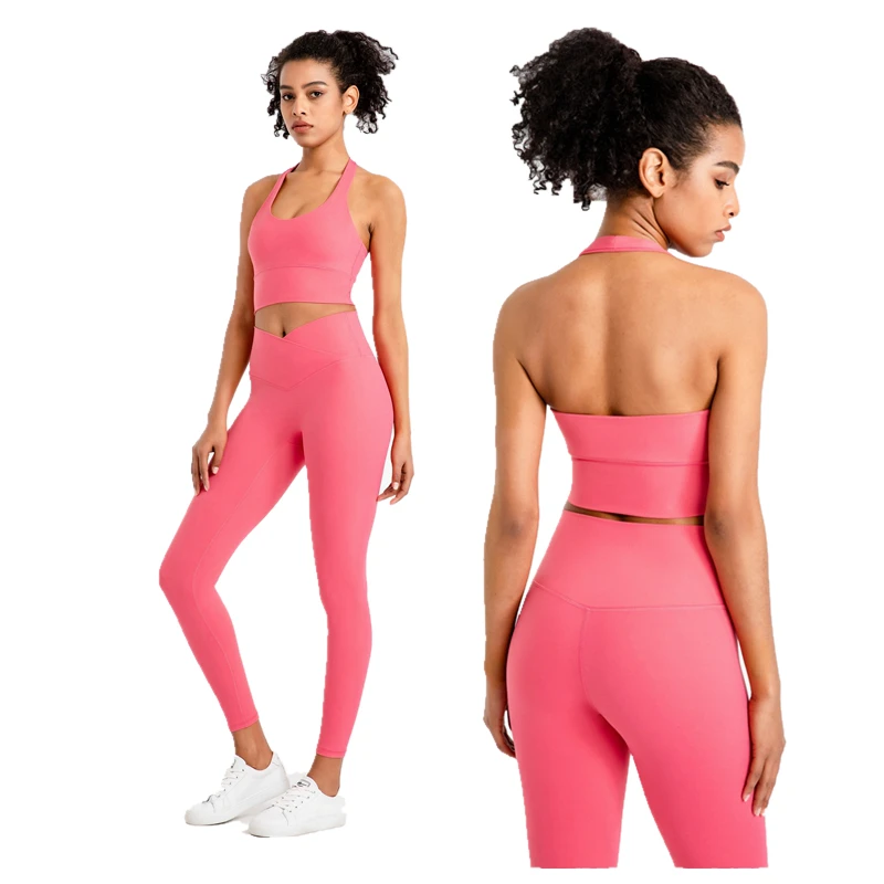 

2022 custom logo wholesale women 2 piece high rise compression leggings gym fitness tops sports bra yoga sets, As you see or oem