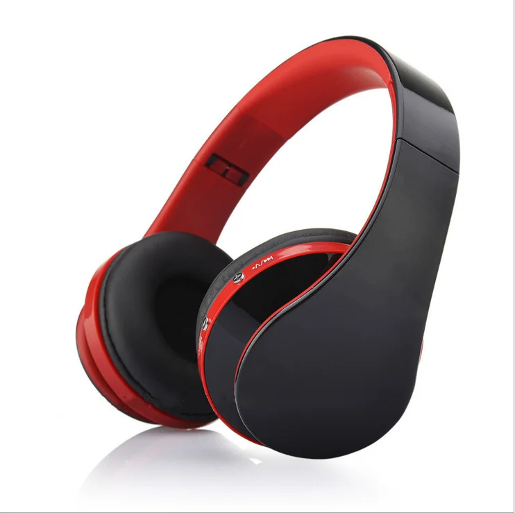 

Wholesale nice price Red and Black color fashion headphone foldable mp3 wireless headset