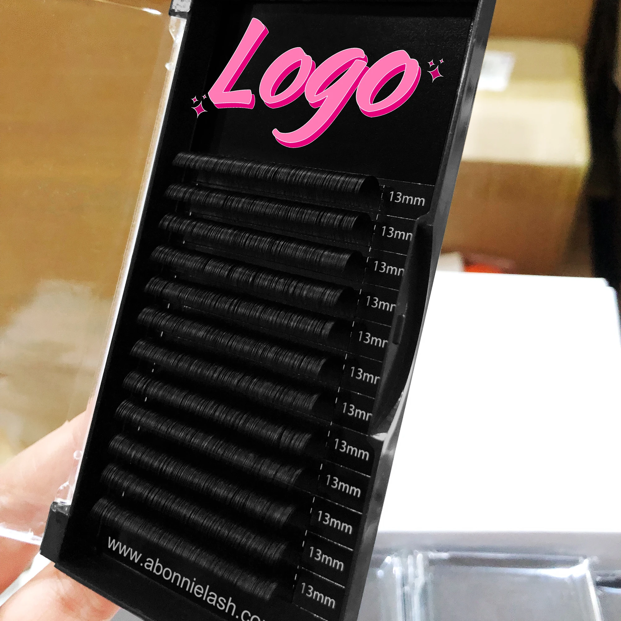 Private Label Matte Black Lash Extensions Bulk Dark Matte Volume Eyelash Extensions Butter Fan 03 Premium Cashmere Lash Trays