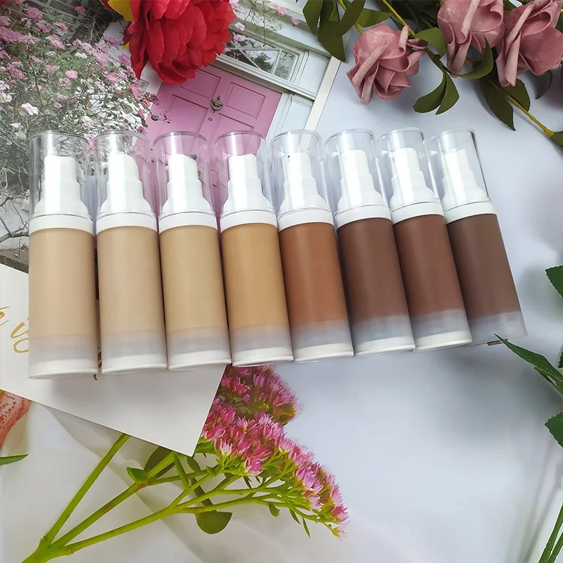 

Full Coverage Matte Liquid Foundation for All Skin Waterproof OEM Foundation, 8 shades