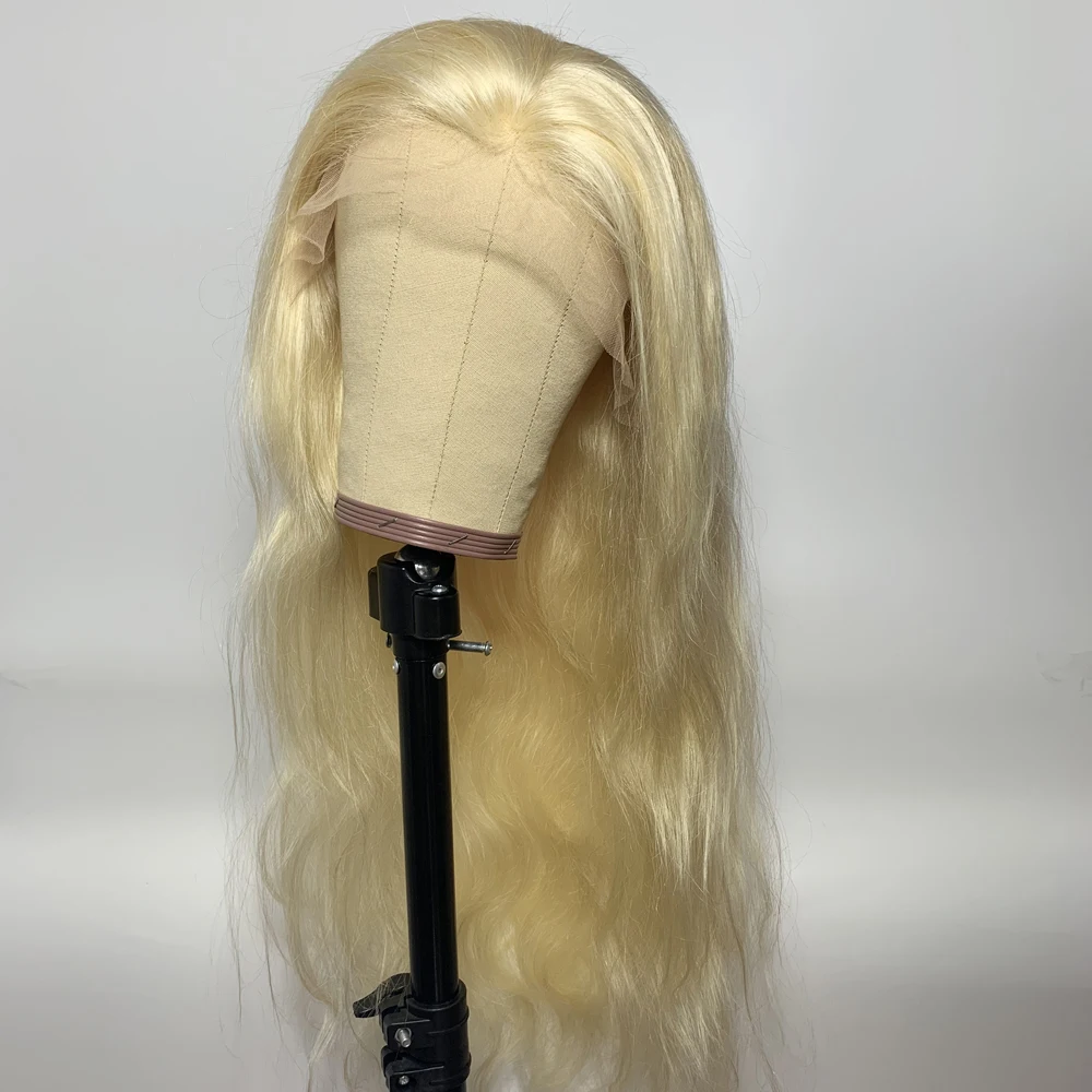 

Top quality body wave cambodian human hair blonde Transparent lace front wigs