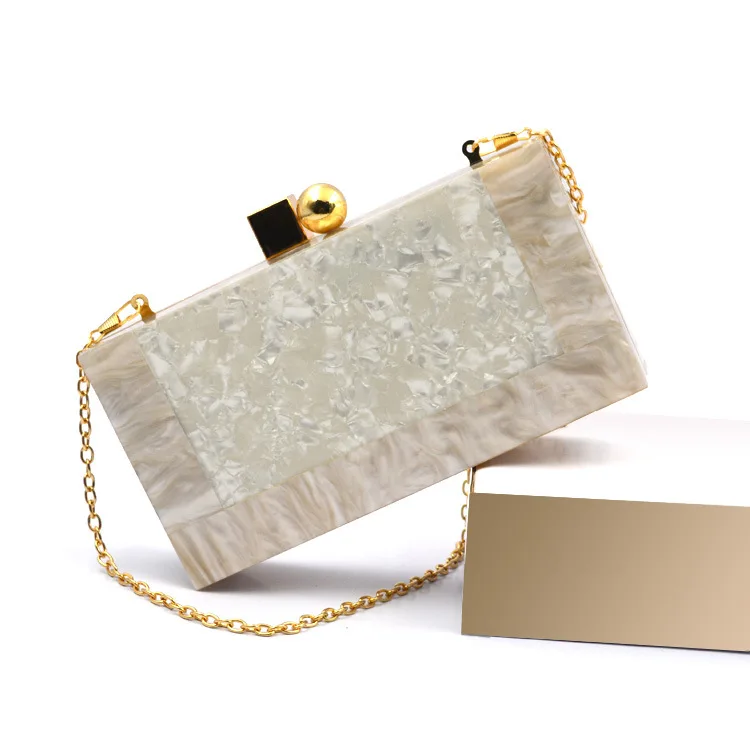 

Fashion trend Women Glitter Marble Purse Handbag lady luxury chain Acrylic Evening Clutch bag for Wedding Cocktail Party Prom, Customized