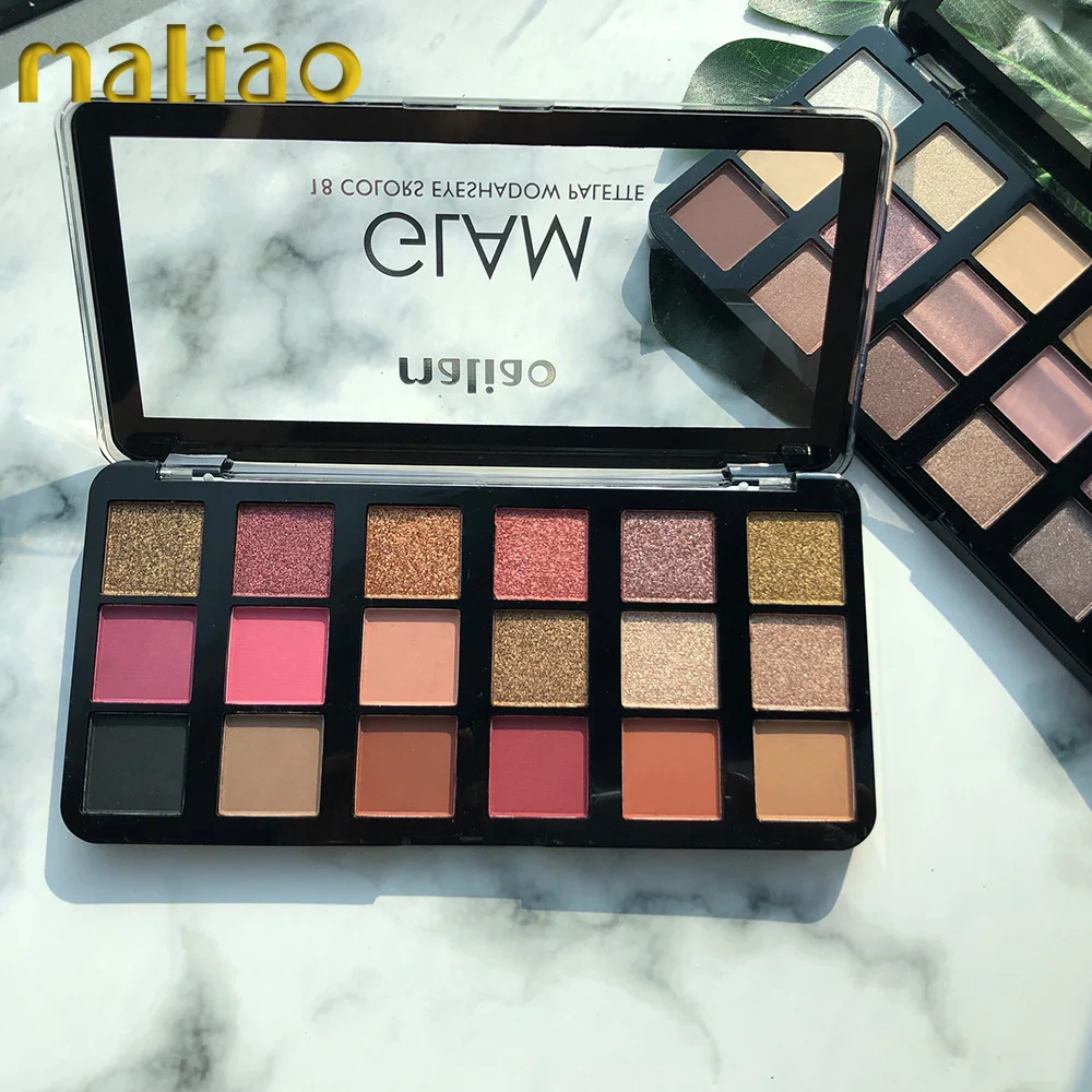 Maliao Makeup 16 Color Cosmetic Custom Logo 18 Color Eyeshadow Palette